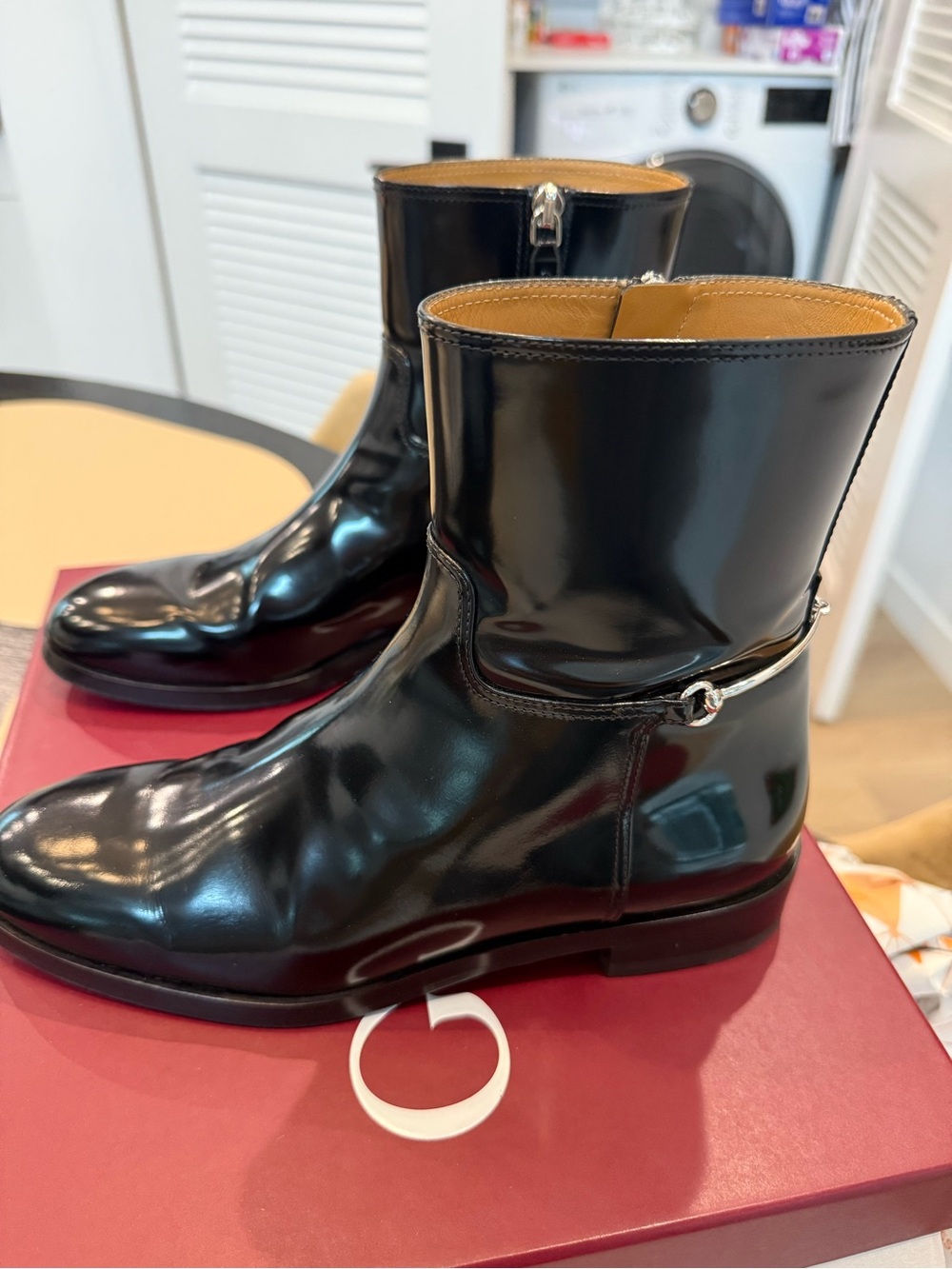 Gucci Horsebit Leather Ankle Boots